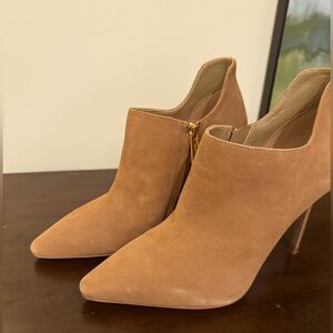 Michael Kors tan suede boot. 3.75 inch heel. Size 7. Like new. Gold zipper.